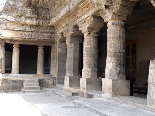 Grotte nr 1 • Ajanta, bouddhiste • Architecture, Rock-cut monuments